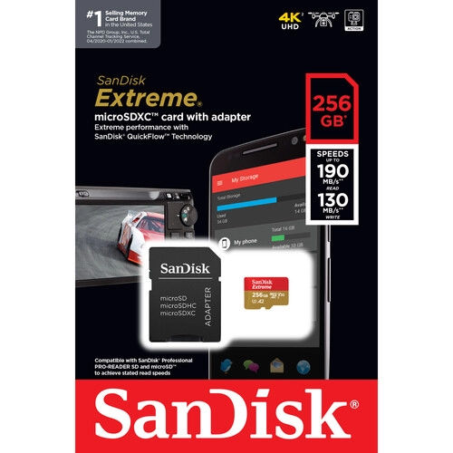 SanDisk 256GB SanDisk Extreme SDSQXAV-256G-GN6MA 