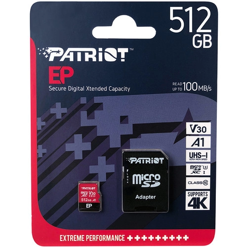 Patriot 512GB MicroSDXC V30 U3 EP SERIES 