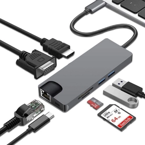 E-GREEN USB 3.1 Type C - HDMI/VGA/RJ45 